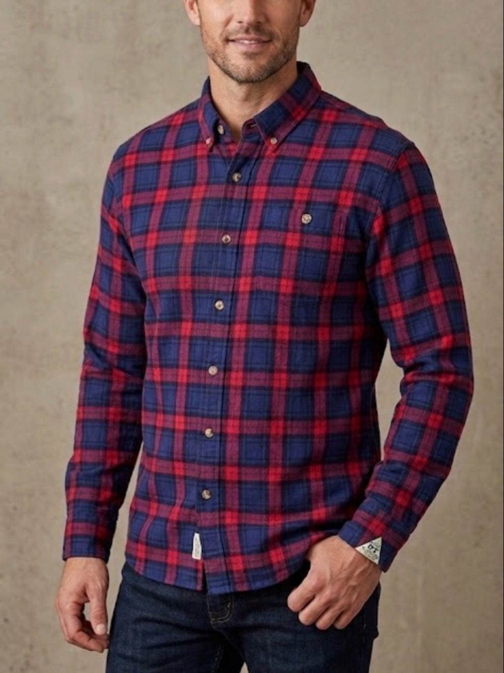 Boston Traders Luxury Vintage Plaid Flannel Button Down Shirt Size Large